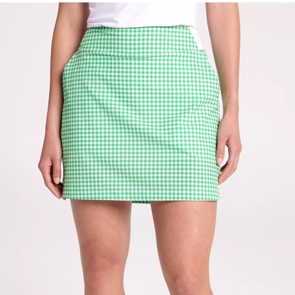 Walter Hagen Performance 11 Lightweight Golf Skort Green Gingham NWT Size S
